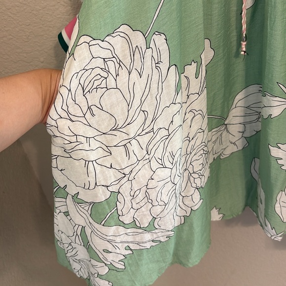 Entro Summer Dress Floral Prints Sz S Mint Green - Picture 6 of 11